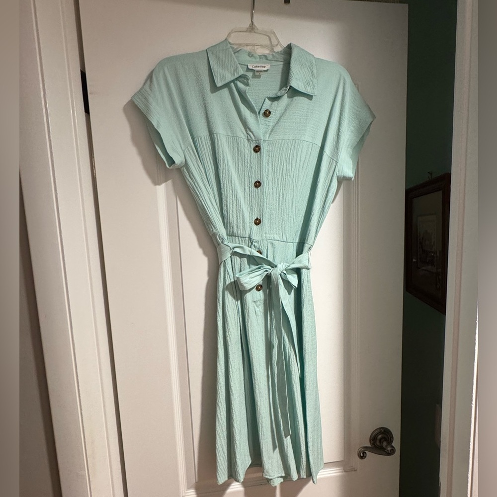 EUC Calvin Klein button up midi dress